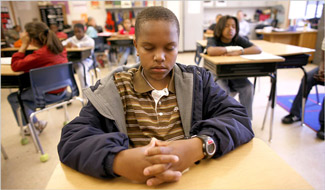 Students Meditating